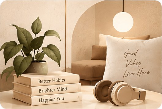 Cozy reading nook at The Jugglers Nest girls PG in Bhopal