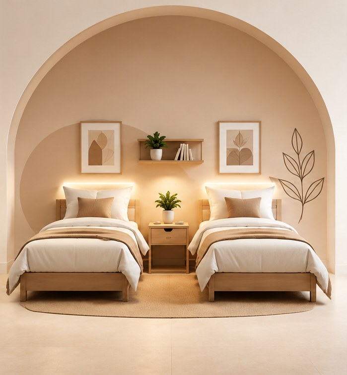 Double sharing room at The Jugglers Nest girls PG in Bhopal